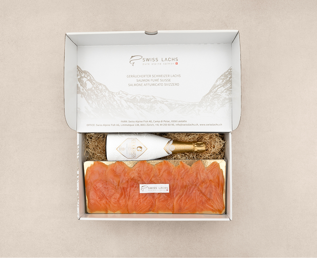 Smoked salmon filet with premium champagne